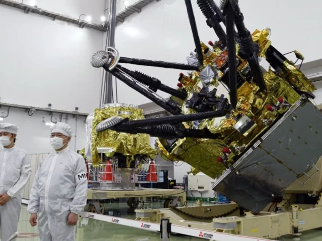 the japan aerospace exploration agency unveils a spacecraft for its martian moons exploration mission at the tanegashima space center in minamitane southwestern japan aug 13 2026 ap the japan aerospace exploration agency unveils a spacecraft for its martian moons exploration mission at the tanegashima space center in minamitane southwestern japan aug 13 2026 ap