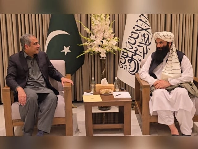 interior minister mohsin naqvi in meeting with afghan interior minister sirajuddin haqqani photo x com moiofficialgop