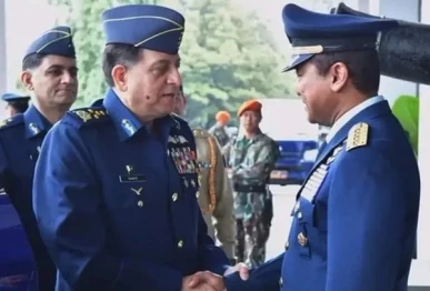 air chief marshal zaheer ahmed baber sidhu meets indonesian defence officials during his visit to indonesia ispr