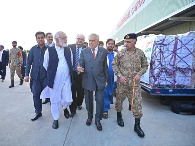 deputy prime minister ishaq dar oversees dispatch of pakistan s 17th humanitarian consignment to gaza on july 3 photo x com foreignofficepk deputy prime minister ishaq dar oversees dispatch of pakistan s 17th humanitarian consignment to gaza on july 3 photo x com foreignofficepk