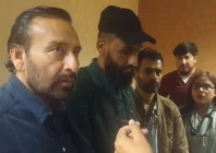 a rescued pakistani crew member of mt honour gives an interview upon arrival in karachi on wednesday correspondent
