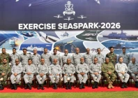 chief of the naval staff admiral naveed ashraf along with senior officials during debrief session of exercise seaspark 2026 as the exercise concluded on wednesday in karachi dgpr navy x