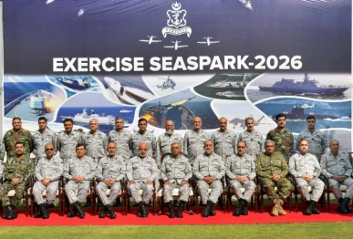 chief of the naval staff admiral naveed ashraf along with senior officials during debrief session of exercise seaspark 2026 as the exercise concluded on wednesday in karachi dgpr navy x