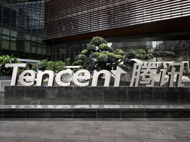 the tencent logo at the company s headquarters during a government organised media trip in shenzhen guangdong province china april 17 2026 reuters the tencent logo at the company s headquarters during a government organised media trip in shenzhen guangdong province china april 17 2026 reuters