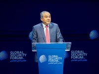 interior minister mohsin naqvi addresses the 8th global security forum in doha qatar on monday global security forum