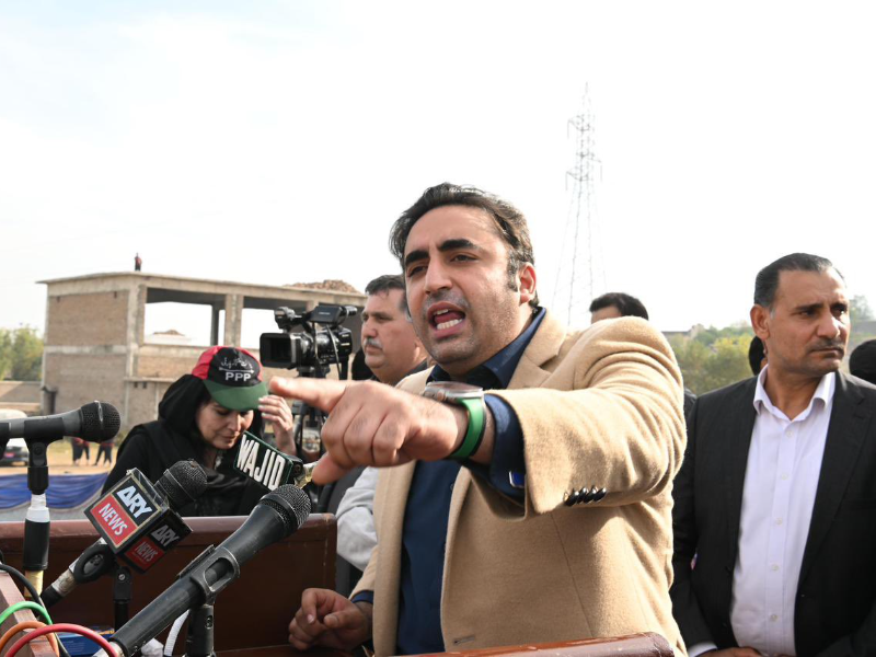 ppp chairman bilawal bhutto zardari addressing a party convention in kohat on december 10 2023 photo ppp media cell