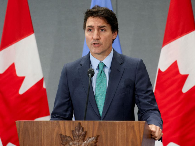 canadian prime minister justin trudeau holds a press conference on the sidelines of the unga in new york u s september 21 2023 as tensions escalate following canada s announcement that it was actively pursuing credible allegations linking indian government agents to the murder of a sikh reuters