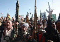 houthi supporters rally to show support for the movement as fighting intensifies across several yemeni fronts in sanaa yemen october 9 2026 reuters