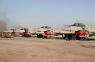 typhoon fighter jets from britain s royal air force on the tarmac at raaf darwin base in darwin northern australia july 17 2024 reuters