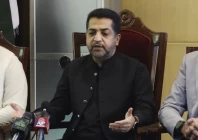 balochistan home and tribal affairs minister mir ziaullah langau addresses a press conference in quetta on tuesday screengrab nazrban balochistan news x