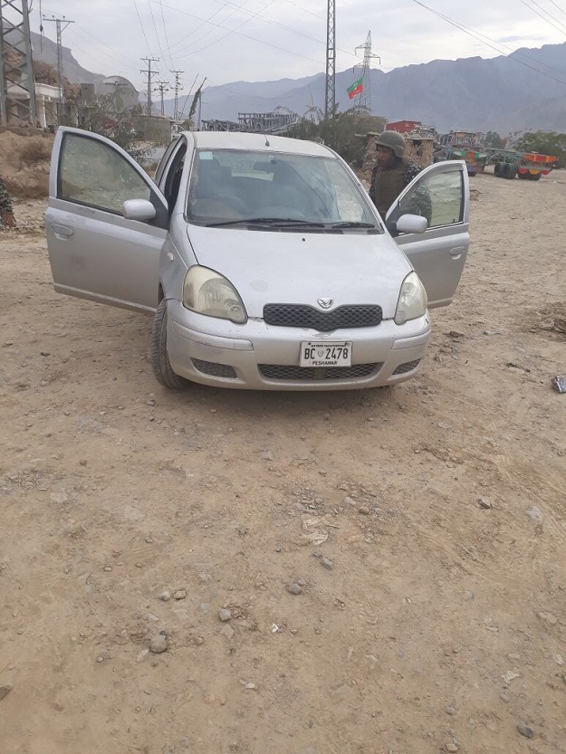 Car with four journalists being checked PHOTO: EXPRESS