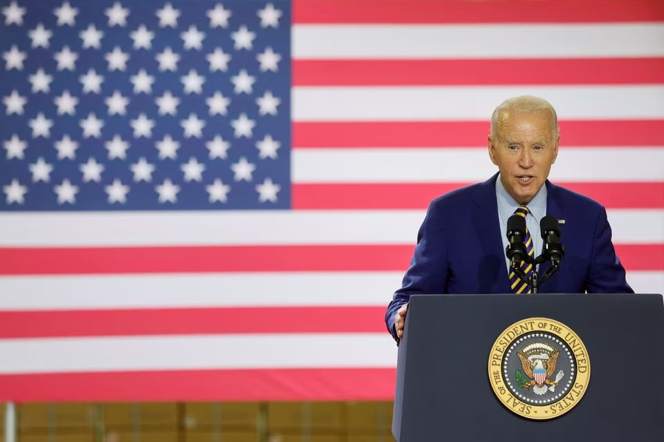 us president joe biden delivers remarks on the us economy and his administration s effort to revive american manufacturing during his visit in flex ltd in west columbia south carolina us july 6 2023 photo reuters