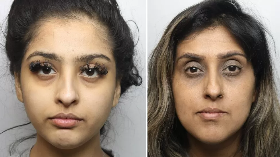 mahek bukhari l and her mother ansreen bukhari r photo courtesy leicestershire police