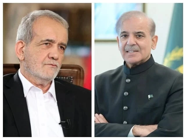 iranian president masoud pezeshkian and pm shehbaz sharif photo file iranian president masoud pezeshkian and pm shehbaz sharif photo file