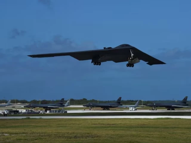 a us air force b 2 spirit bomber takes off from andersen air force base guam january 11 2018 photo reuters a us air force b 2 spirit bomber takes off from andersen air force base guam january 11 2018 photo reuters