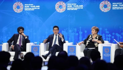 world bank group president ajay banga thailand s deputy prime minister and finance minister ekniti nitithanprapas and imf managing director kristalina georgieva attend the thai minister of finance flagship event   building resilience in a fragmented world at the imf world bank 2026 annual meetings at queen sirikit national convention center qsncc in bangkok thailand october 13 2026 reuters