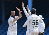 off spinner sajid khan took four wickets to help pakistan move towards victory in the second test photo pcb