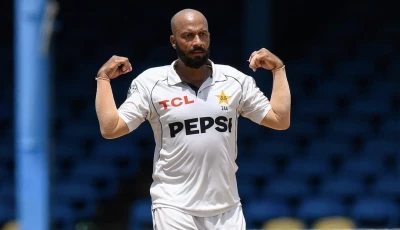 off spinner sajid khan took four wickets to help pakistan move towards victory in the second test photo pcb