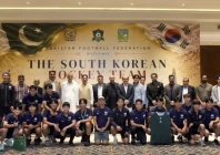 the pakistan football federation pff hosted a luncheon on wednesday in honour of the south korea national hockey team photo pff