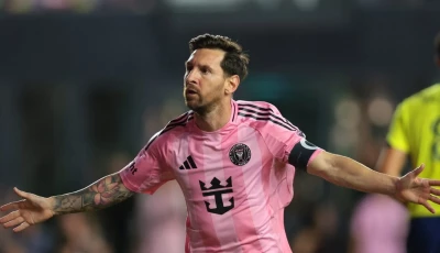 lionel messi fires home miami s third goal against atletico san luis photo afp