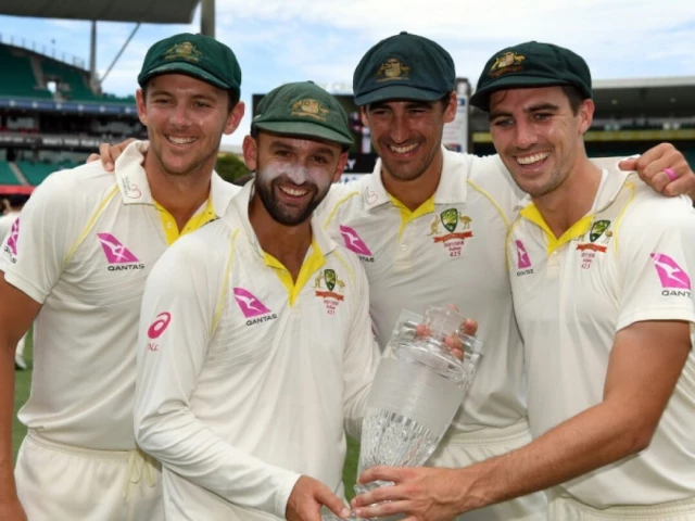 australia s long time bowling attack of from left josh hazlewood nathan lyon mitchell starc and pat cummins are reunited for the bangladesh series photo afp australia s long time bowling attack of from left josh hazlewood nathan lyon mitchell starc and pat cummins are reunited for the bangladesh series photo afp