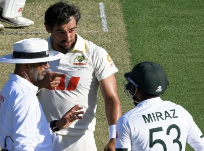 bangladesh dominate day two despite fiery starc miraz incident