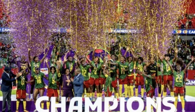 cameroon s football team celebrates after winning the women s afcon 2026 final against malawi in rabat morocco photo reuters