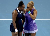sisters venus williams left and serena williams 14 time grand slam doubles champions who had not played together competitively in four years lost in their first match at the wta and atp cincinnati masters photo afp