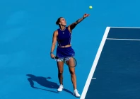 world number one aryna sabalenka returns a shot in a victory over china s wang xinyu at the wta and atp cincinnati masters photo afp
