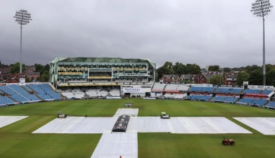 the covers stay on the pitch as rain delays the start of the second day of the first test between england and pakistan at headingley photo afp the covers stay on the pitch as rain delays the start of the second day of the first test between england and pakistan at headingley photo afp