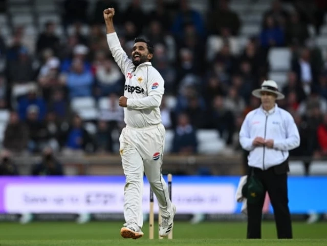 ali usman claimed his maiden test five wicket haul on thursday photo pcb ali usman claimed his maiden test five wicket haul on thursday photo pcb