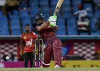 antigua and barbuda falcons batter shadab khan plays a shot during their caribbean premier league cpl 2026 match against st kitts and nevis patriots at the sir vivian richards stadium in north sound antigua on august 20 2026 photo cplt20