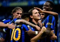 piotr zielinski c celebrates with teammates after scoring his team second goal during the italian serie a football match between inter milan and ac monza at the san siro stadium in milan northern italy on august 22 2026 photo afp