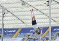 armand duplantis competes in the men s pole vault event of the silesia diamond league photo afp