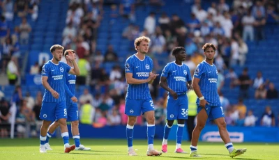 brighton lanched their premier league campaign with a dominant 4 0 win over 10 man aston villa photo afp