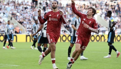liverpool midfielder dominik szoboszlai celebrates after scoring against newcastle photo afp