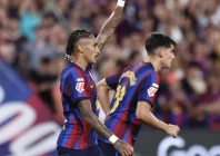 raphinha rounded the goalkeeper and slid home in the 37th minute to open the scoring photo afp raphinha rounded the goalkeeper and slid home in the 37th minute to open the scoring photo afp