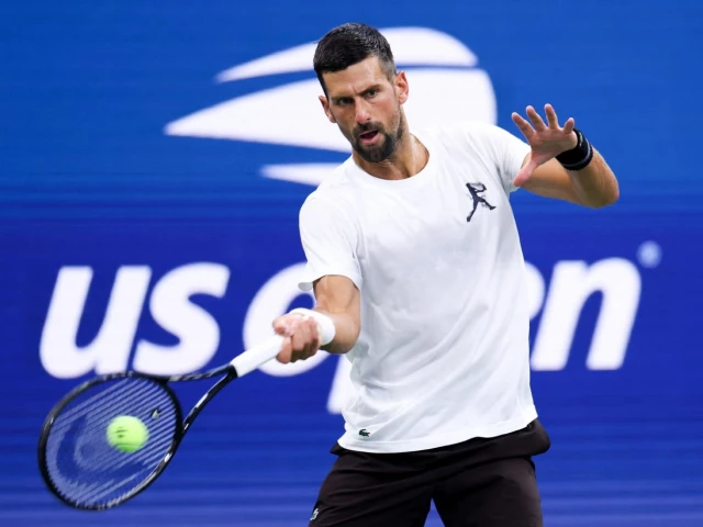 serbia s novak djokovic practices before the us open where he s chasing a record setting 25th grand slam title photo afp serbia s novak djokovic practices before the us open where he s chasing a record setting 25th grand slam title photo afp