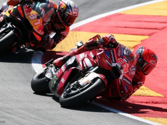 marc marquez finished ahead of pedro acosta to secure victory in the aragon motogp grand prix at the motorland circuit in alcaniz photo afp marc marquez finished ahead of pedro acosta to secure victory in the aragon motogp grand prix at the motorland circuit in alcaniz photo afp