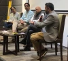iba faculty member and senior journalist shahzeb ahmed speaks at the screening of a documentary highlighting the legal lacunae in the murder of journalist zakir hussain dahar during an event at cej iba on wednesday photo express
