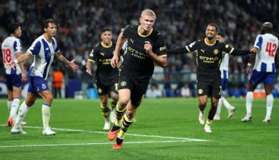 erling haaland scored twice as manchester city began their champions league campaign photo afp erling haaland scored twice as manchester city began their champions league campaign photo afp