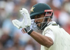 pakistan s shan masood celebrates reaching his half century in the third test at edgbaston photo afp