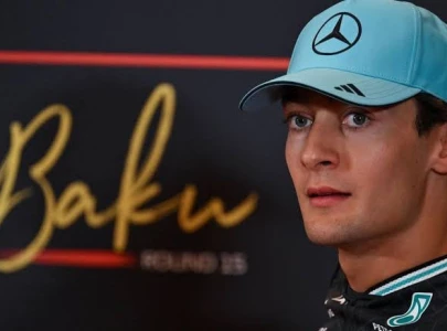 russell on top in baku practice russell on top in baku practice