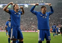 pio esposito left celebrates scoring italy s fourth goal with gianluca mancini in bursa photo afp pio esposito left celebrates scoring italy s fourth goal with gianluca mancini in bursa photo afp