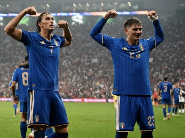 pio esposito left celebrates scoring italy s fourth goal with gianluca mancini in bursa photo afp pio esposito left celebrates scoring italy s fourth goal with gianluca mancini in bursa photo afp