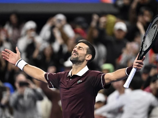 serbia s novak djokovic celebrates his victory over germany s alexander zverev during their men s singles quarter final at the china open tennis tournament in beijing on october 4 2026 photo afp serbia s novak djokovic celebrates his victory over germany s alexander zverev during their men s singles quarter final at the china open tennis tournament in beijing on october 4 2026 photo afp