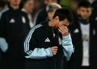 lionel messi composes himself as he speaks following the international friendly football match between argentina and benin at the mas monumental stadium in buenos aires on october 6 2026 photo afp