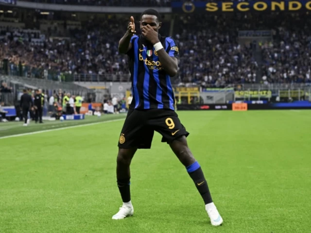 marcus thuram scored inter milan s third goal against parma photo afp marcus thuram scored inter milan s third goal against parma photo afp