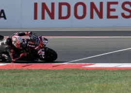 aprilia racing s marco bezzecchi in action during the motogp race at the indonesian grand prix in mandalika indonesia photo reuters