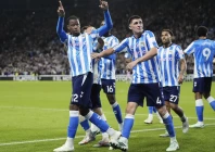 coventry city s stephen mfuni celebrates scoring their side s fourth goal of the game during the premier league match photo afp